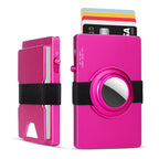 TOYFID All-Aluminum Pop Up Slide Rfid Slim Card Holder Wallet With Airtag Holder