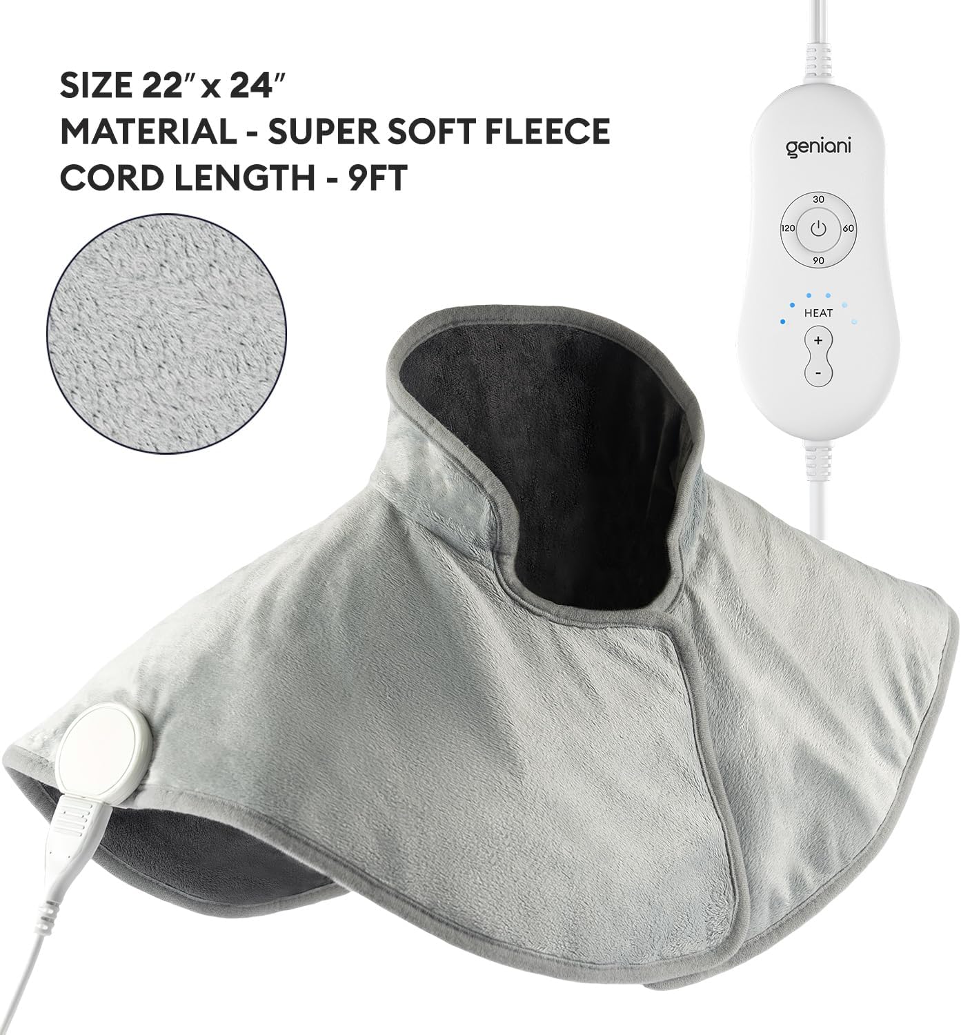 Neck & Shoulders Heating Wrap Lava, Mist Gray-3