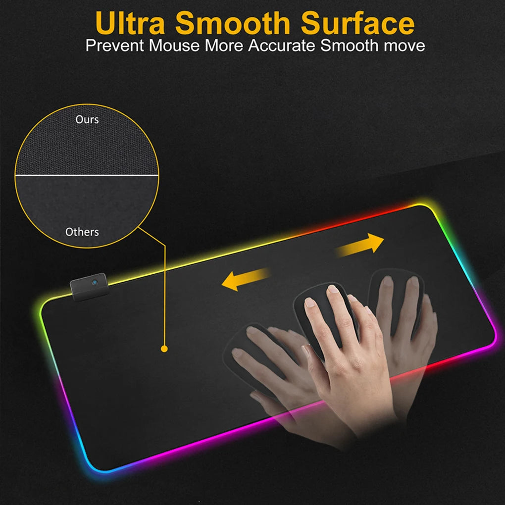 RGB LED Gaming Mouse Pad (8 Modes)