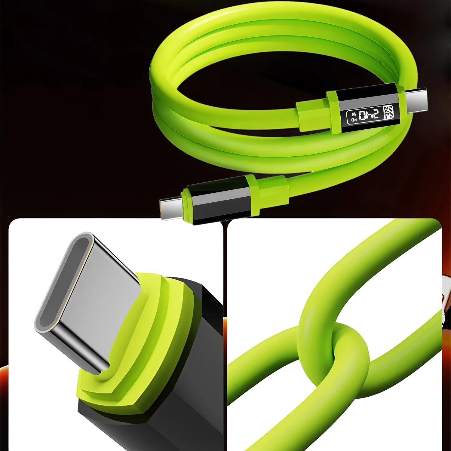 240W Type-C Fast Charging Cable with Power Display