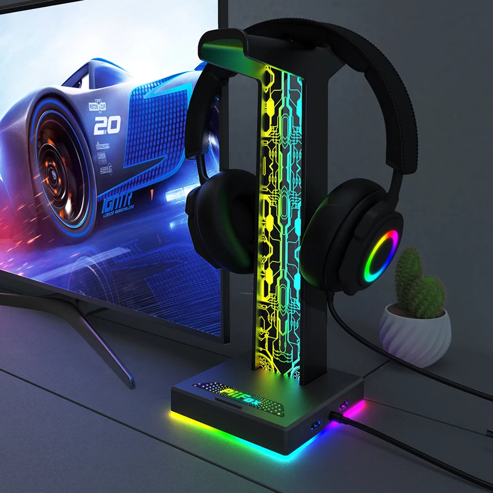 RGB Headphone Stand with 10 Lighting Modes