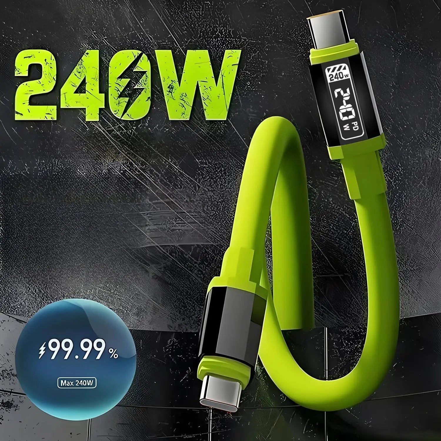 240W Type-C Fast Charging Cable with Power Display