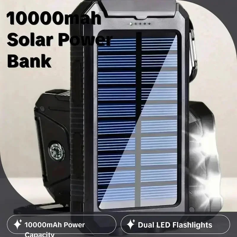 4-in-1 10000mAh Solar Charger Power Bank