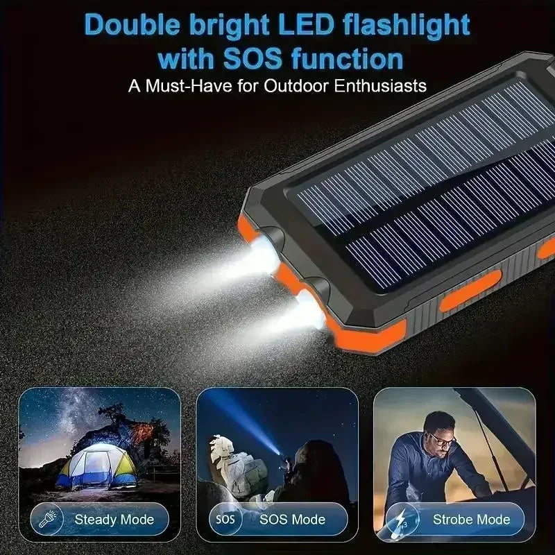 4-in-1 10000mAh Solar Charger Power Bank