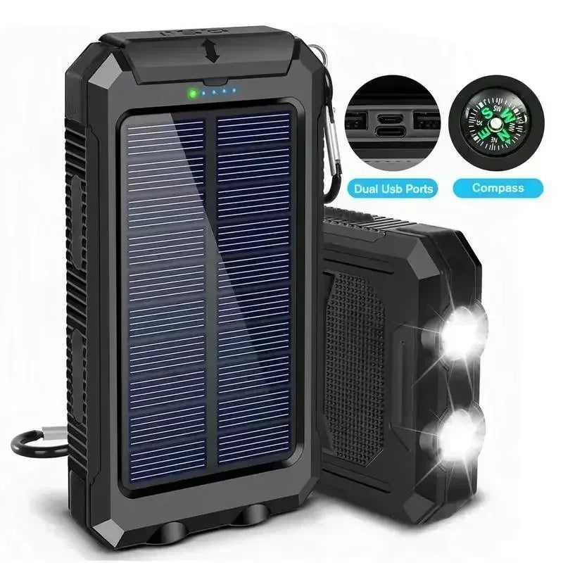 4-in-1 10000mAh Solar Charger Power Bank