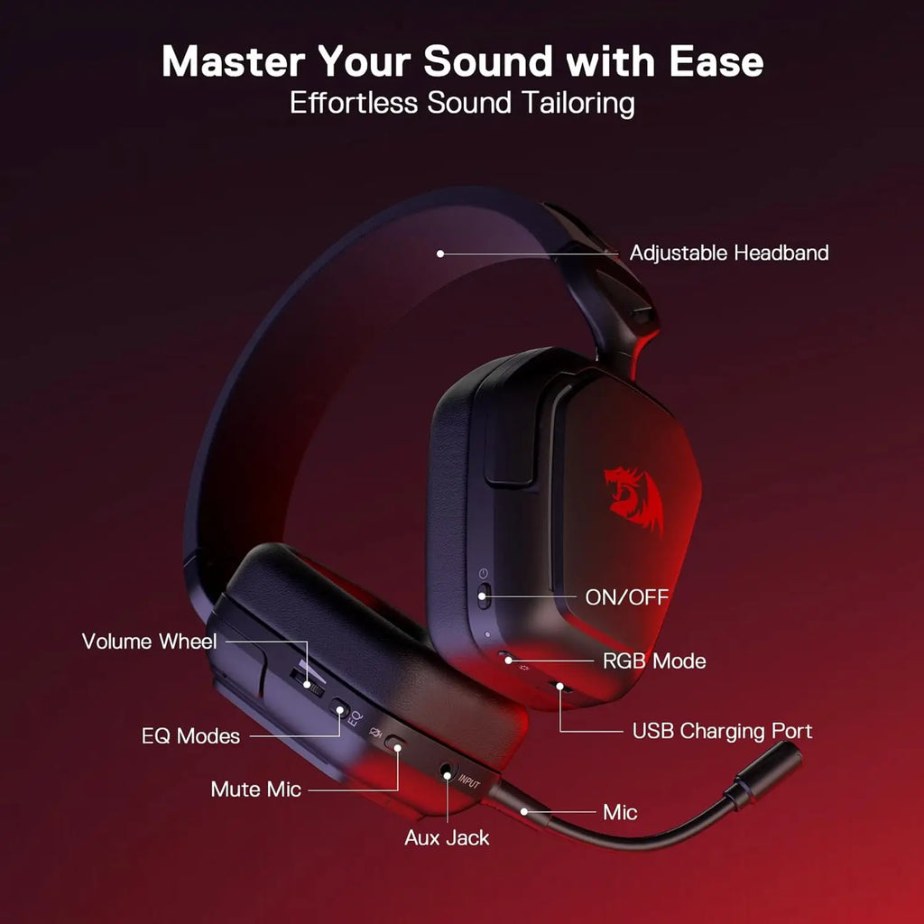 Redragon H868 Wireless RGB Gaming Headset (7.1)