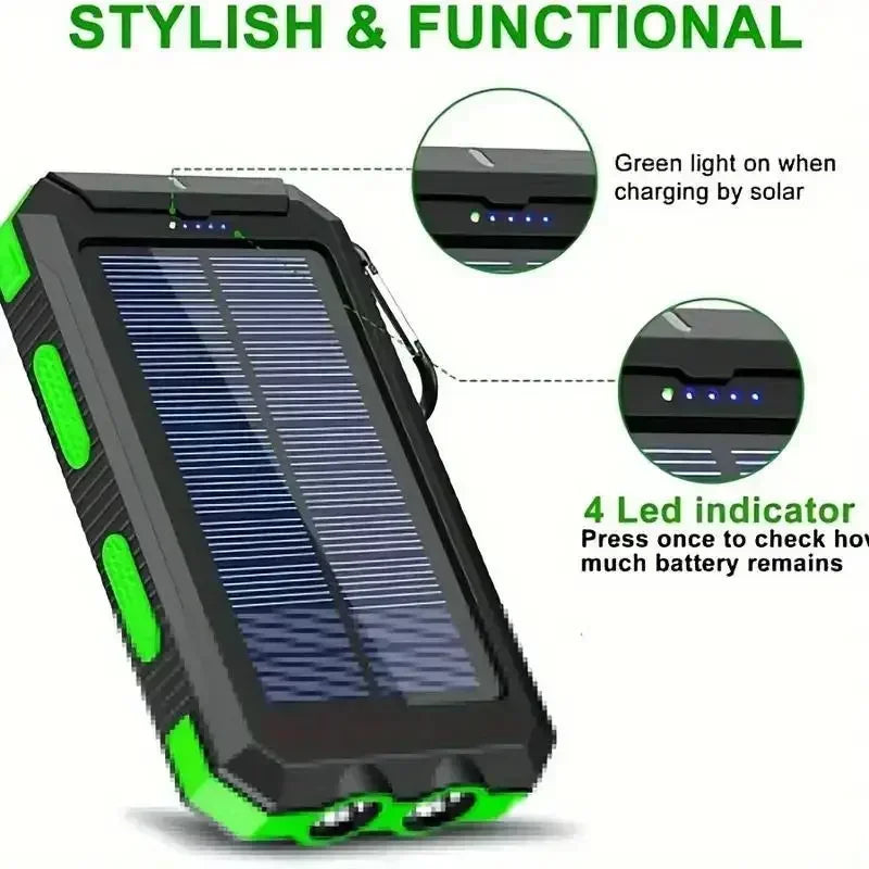 4-in-1 10000mAh Solar Charger Power Bank