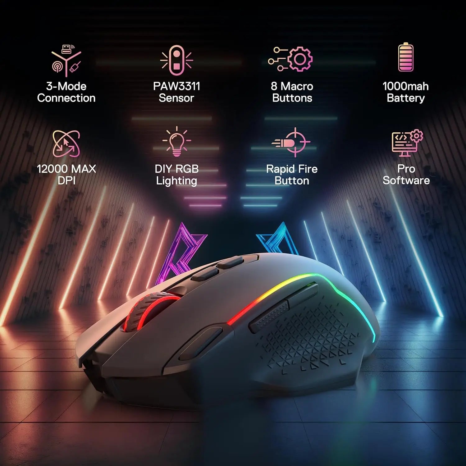 Redragon M810 MAX Wireless RGB Gaming Mouse