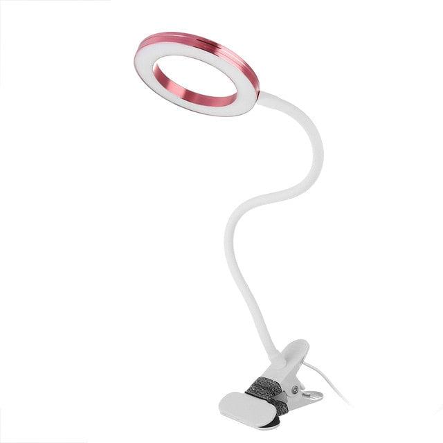 Magnifier Nail Beauty Light Tattoo Clip Light USB Table Lamp Flexible LED Desk Lamp Student Book Lights Study Lamp Reading Light Decorative Table Lamp Cute Study Lamps for Bedroom Décor